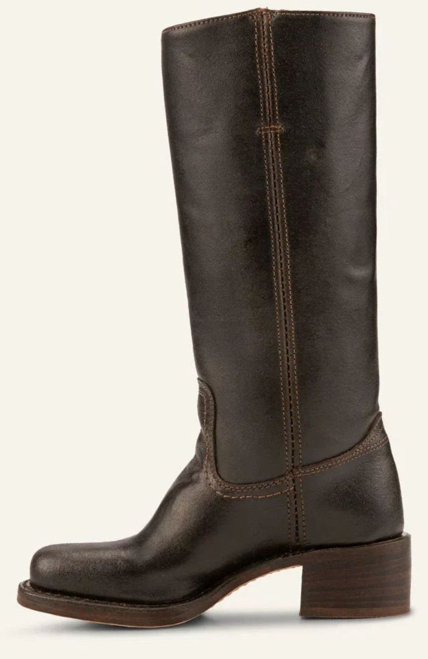 Diana | Kvinnenes Mid-Calf Slip-On Klassiske Western Støvler med Stablet Hæl