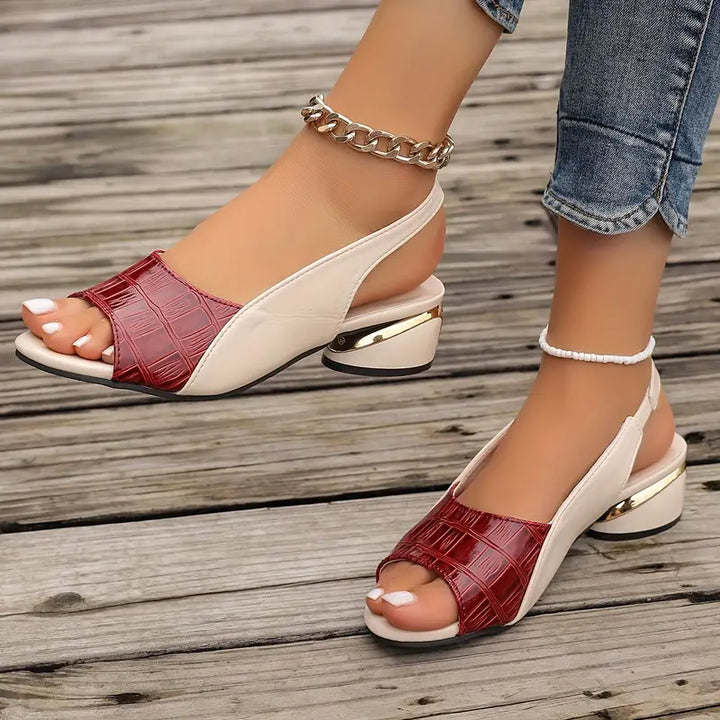 Sandaler For Kvinner | Åpen Tå Slingback Blokkhæl