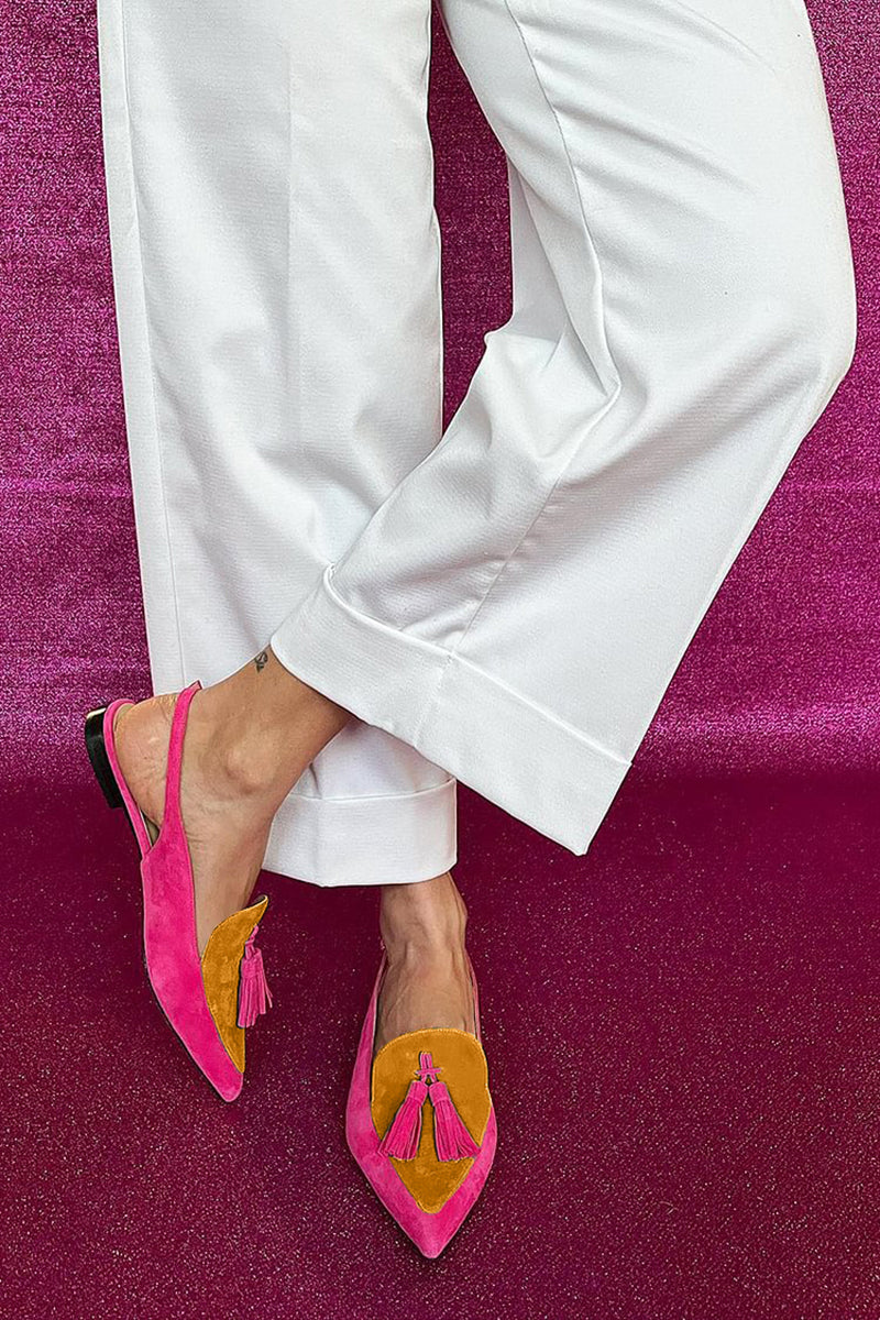 Loafers for kvinner | Slingback spiss tå med dusk