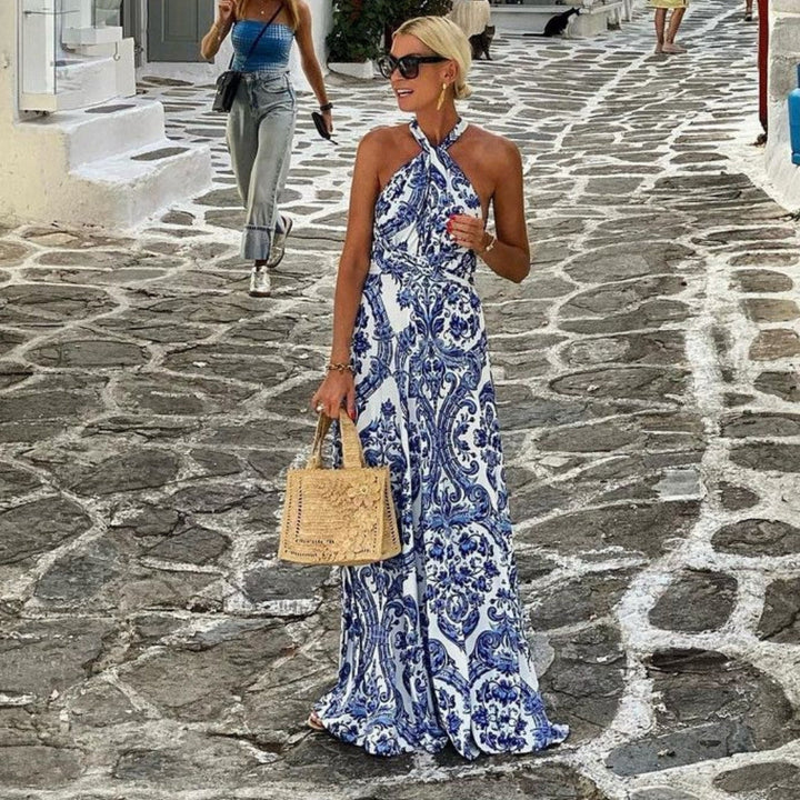 Kvinnens Maxi Sommerkjole | Halter A-Linje