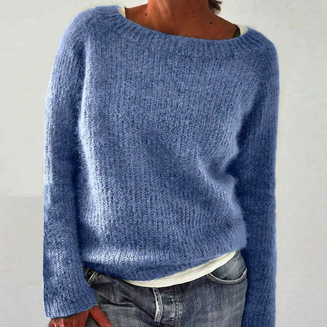 Elena | Kvinne Casual Avslappet Passform Strikket Pullover Genser