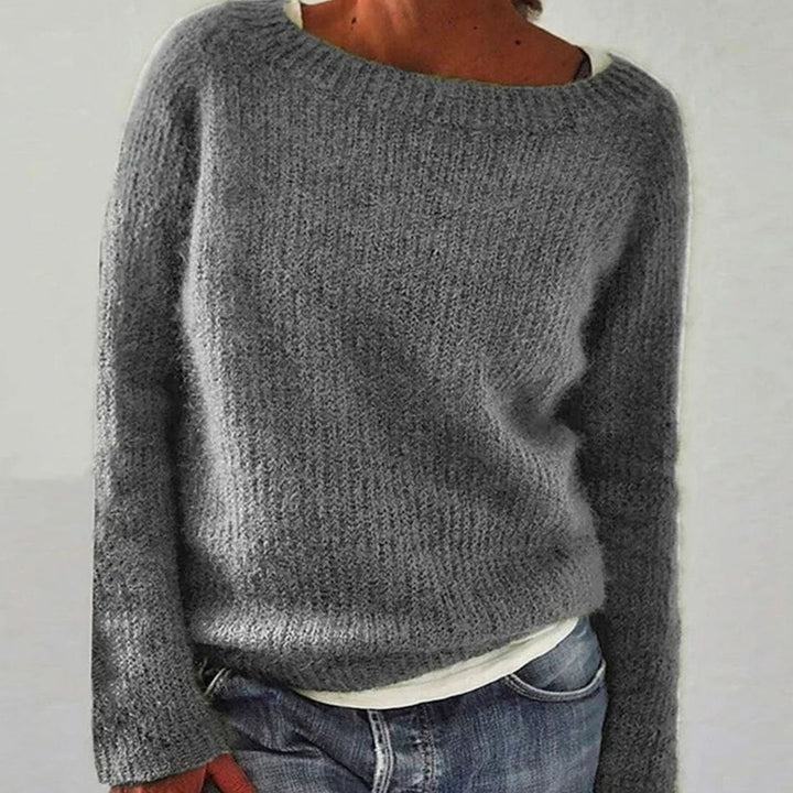 Elena | Kvinne Casual Avslappet Passform Strikket Pullover Genser