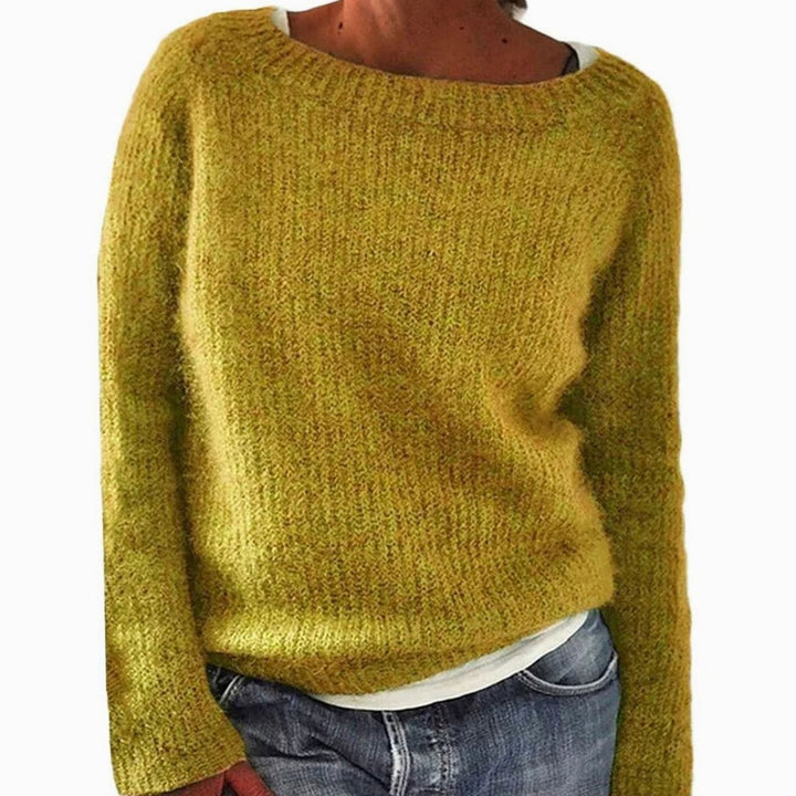 Elena | Kvinne Casual Avslappet Passform Strikket Pullover Genser