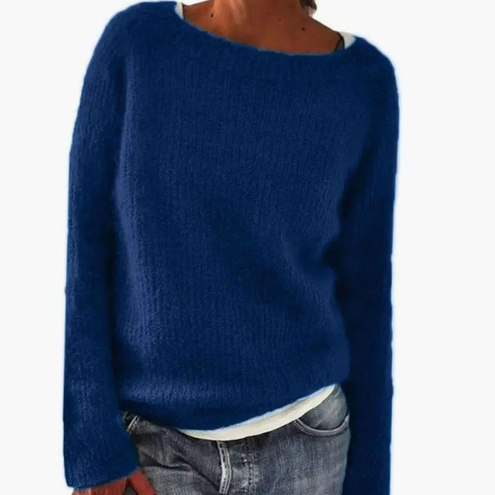 Elena | Kvinne Casual Avslappet Passform Strikket Pullover Genser