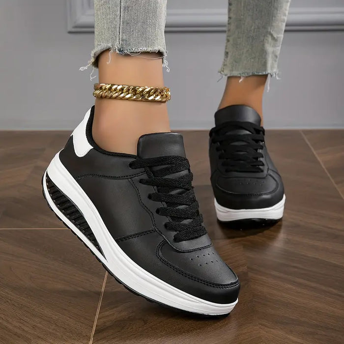 Dame Platåsko Sneakers med Snøring og Pute