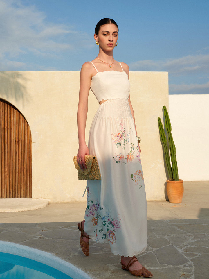 Kvinners Maxi Sommerkjole | Boho Aprikos