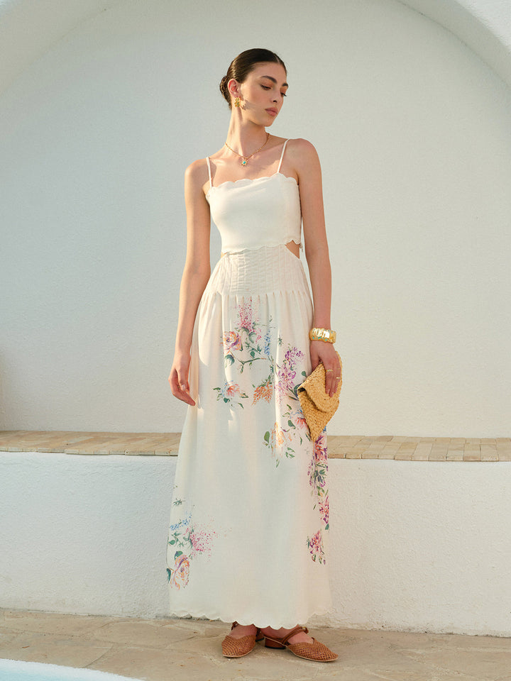 Kvinners Maxi Sommerkjole | Boho Aprikos