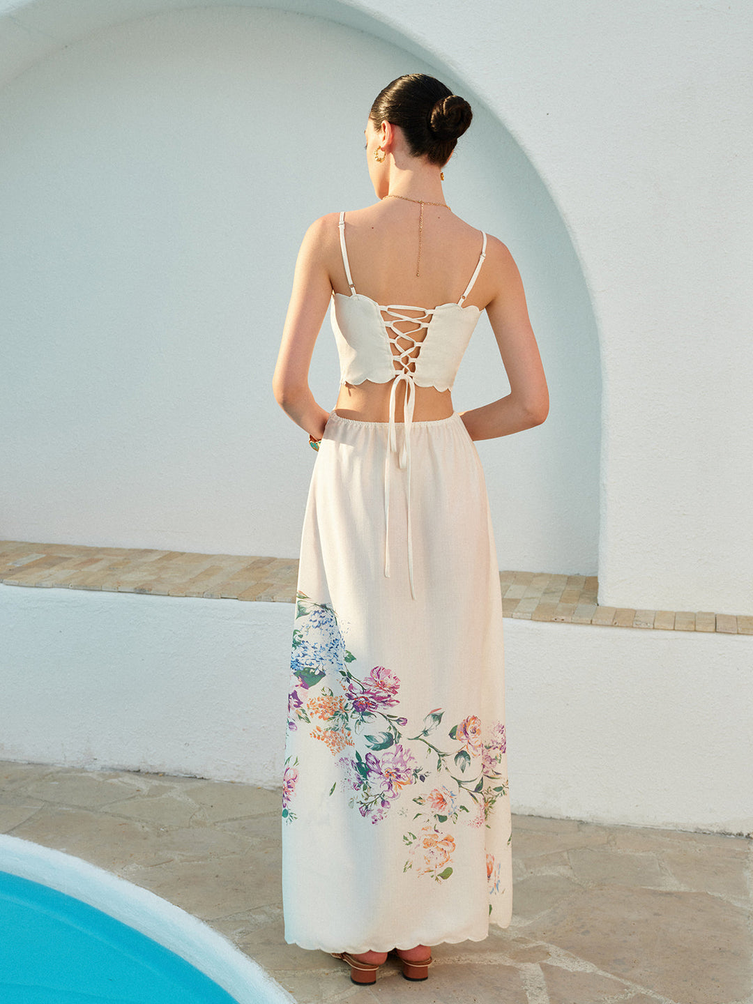 Kvinners Maxi Sommerkjole | Boho Aprikos