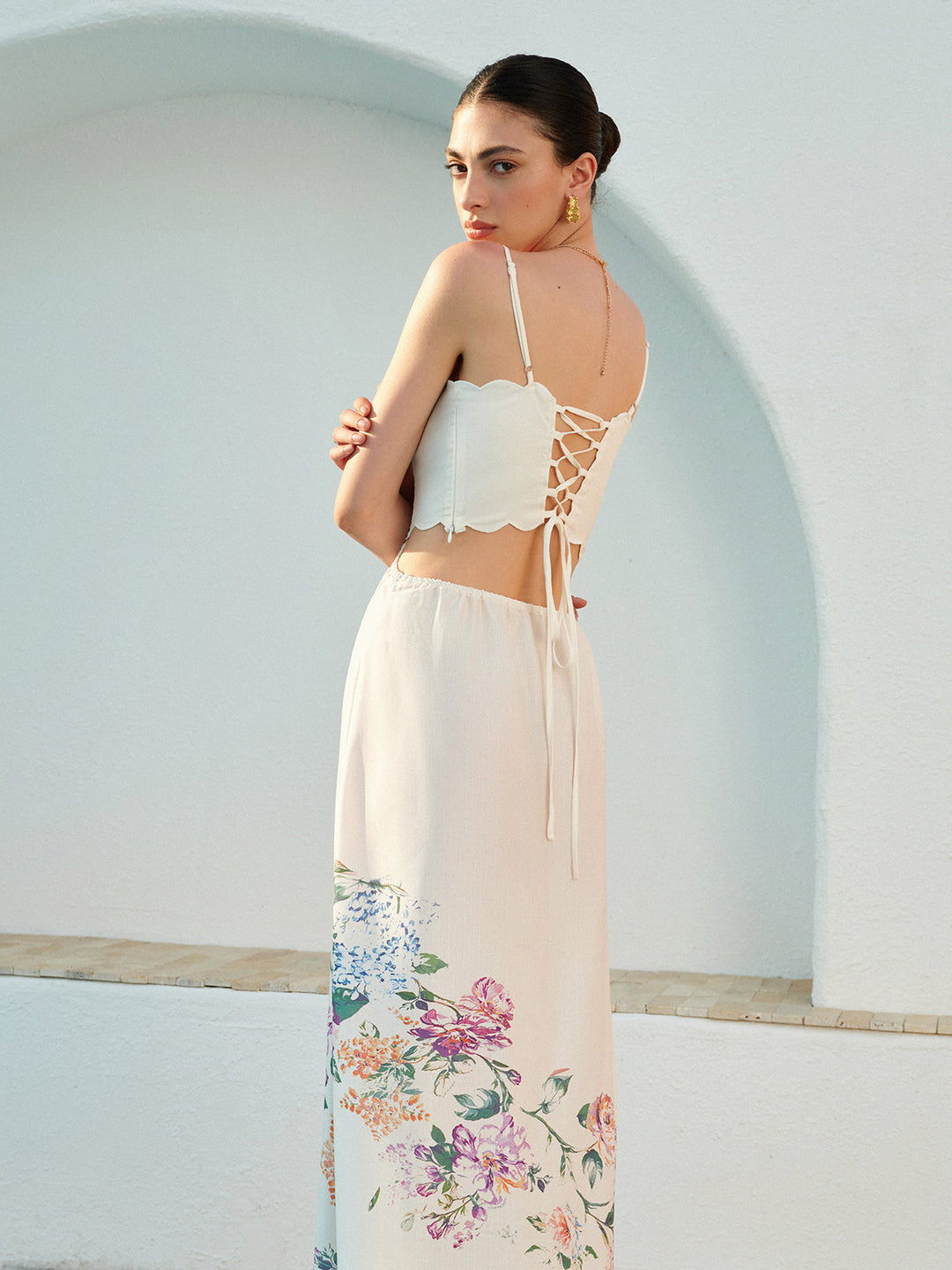 Kvinners Maxi Sommerkjole | Boho Aprikos