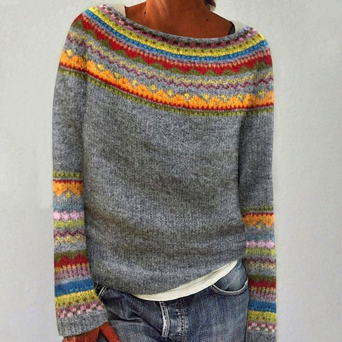 Hannah | Damegenser Fair Isle Strikket Langermet Genser