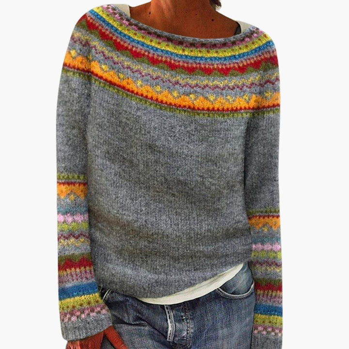 Hannah | Damegenser Fair Isle Strikket Langermet Genser