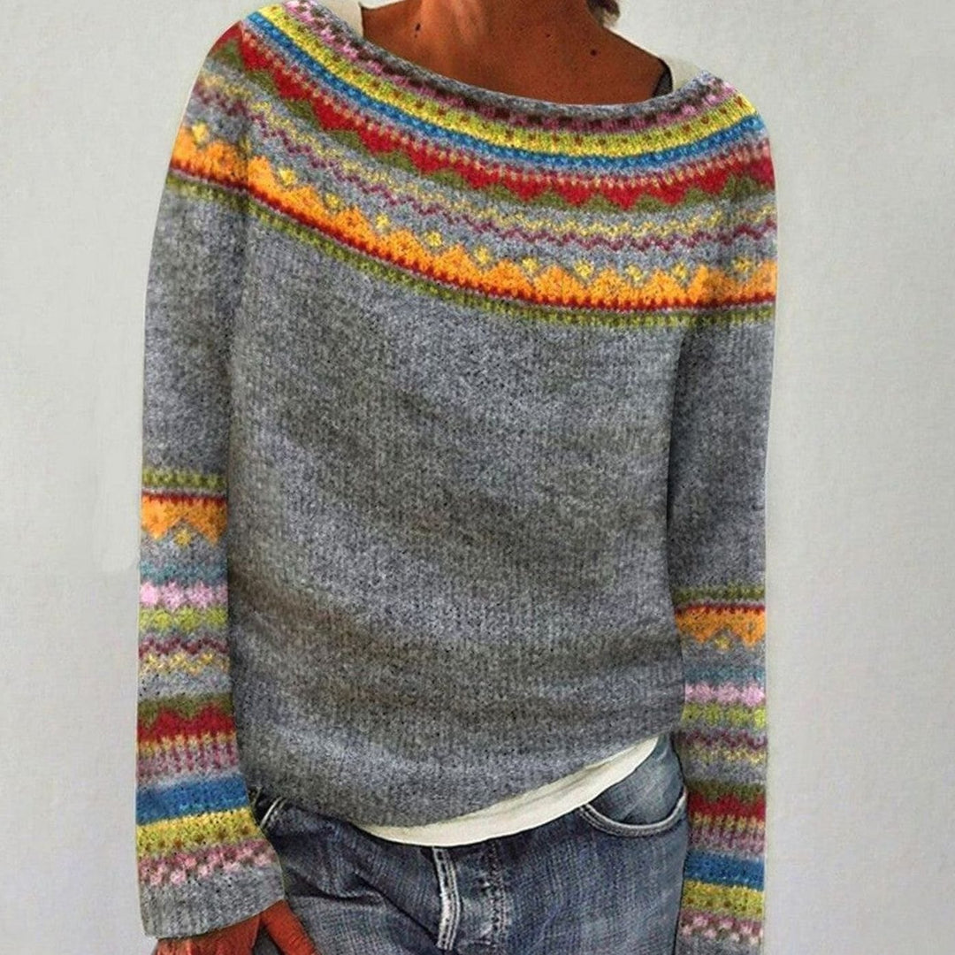 Hannah | Damegenser Fair Isle Strikket Langermet Genser