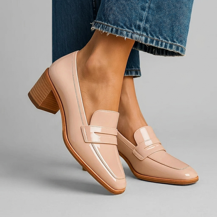 Dame Blokhælsko med Lukket Tå og Slip-On Passform