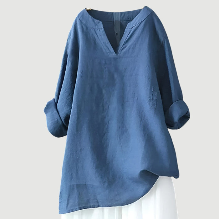 Kvinnebluse | Langermet V-Hals