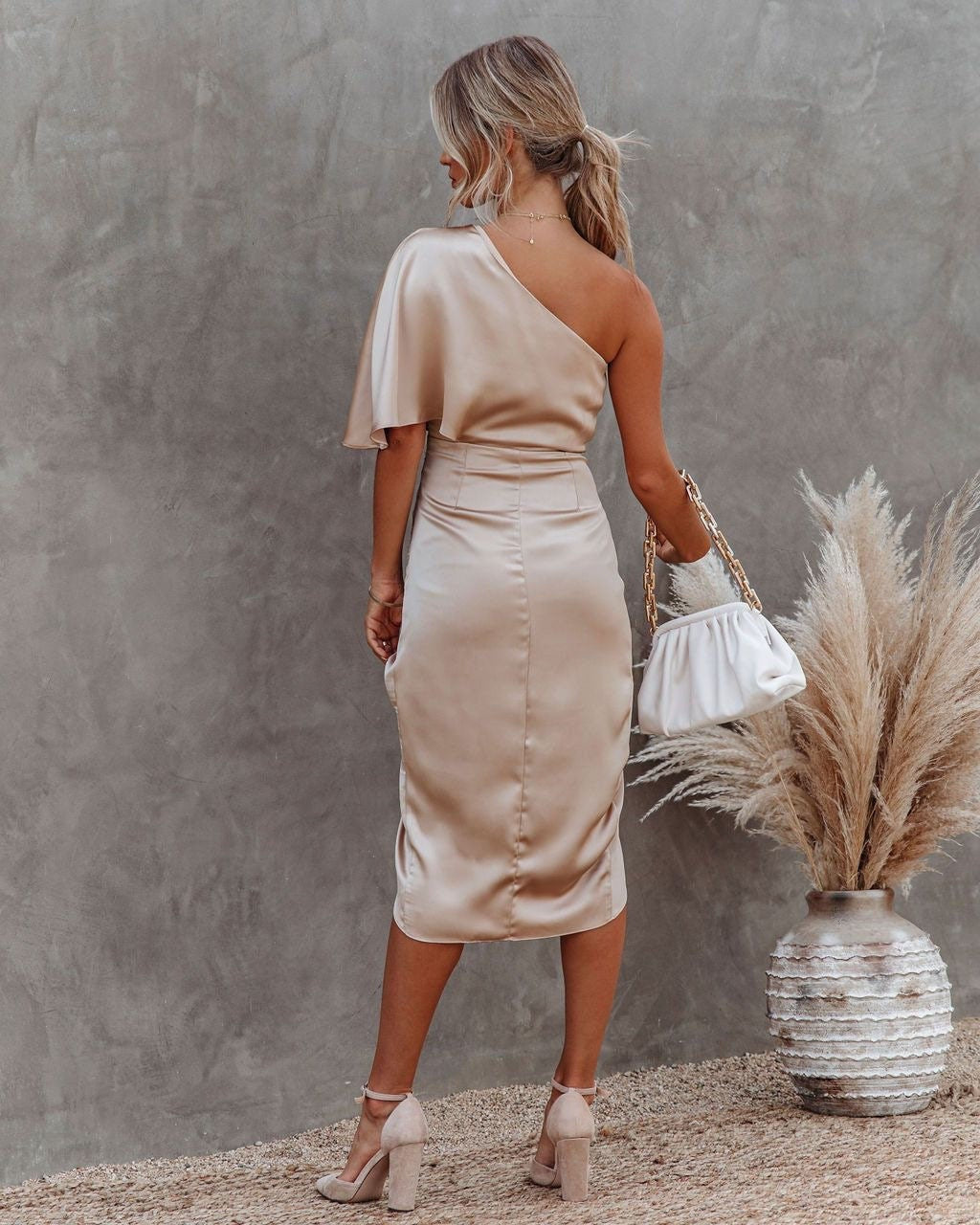 Kvinnes Cocktail Midi Kjole | Side Splitt