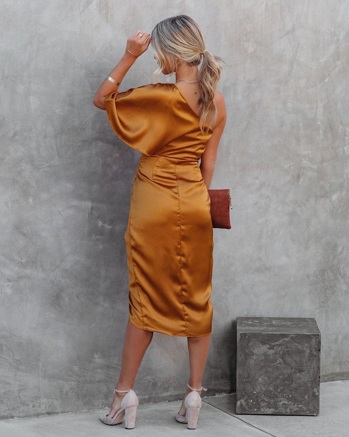 Kvinnes Cocktail Midi Kjole | Side Splitt