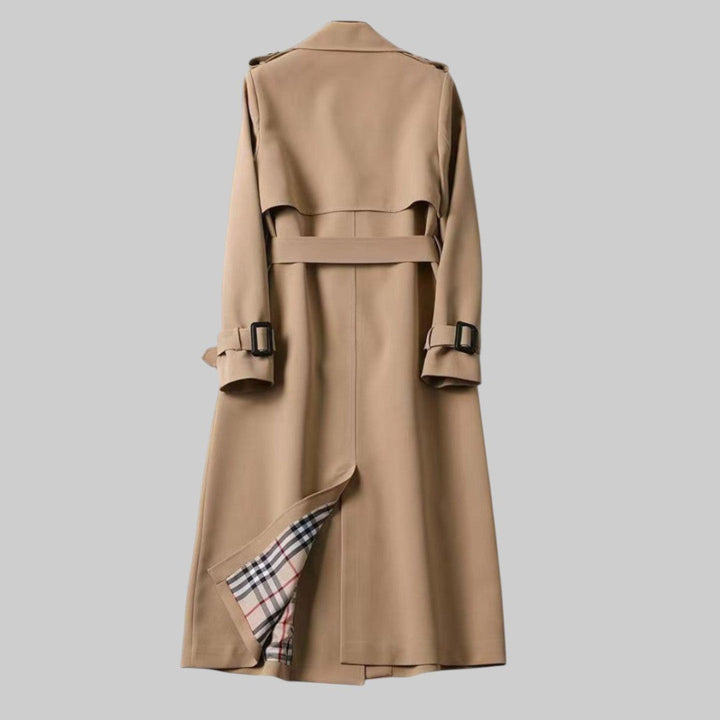 Dame Trench Coat | Belte med Dobbel Knapperad Design