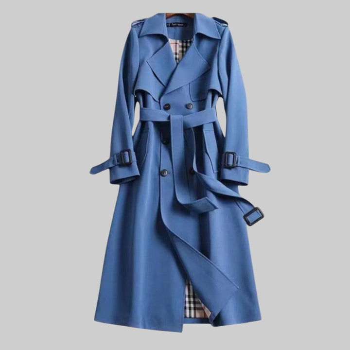 Dame Trench Coat | Belte med Dobbel Knapperad Design