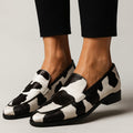 Kaitlyn | Kvinners Cow-Print Spiss-Tå Slip-On Moderne Loafers