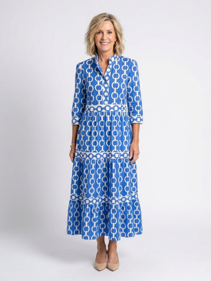 Dame Midi Sommerkjole | 3/4 Ermer