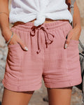 Kvinne Sommershorts | Snøring med Elastisk Midje