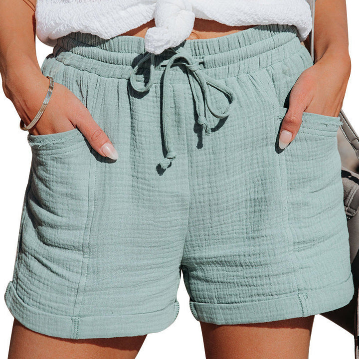 Kvinne Sommershorts | Snøring med Elastisk Midje