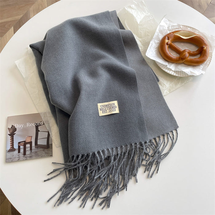 Dame Vendbar Pashmina Skjerf med Dusker for Vinter