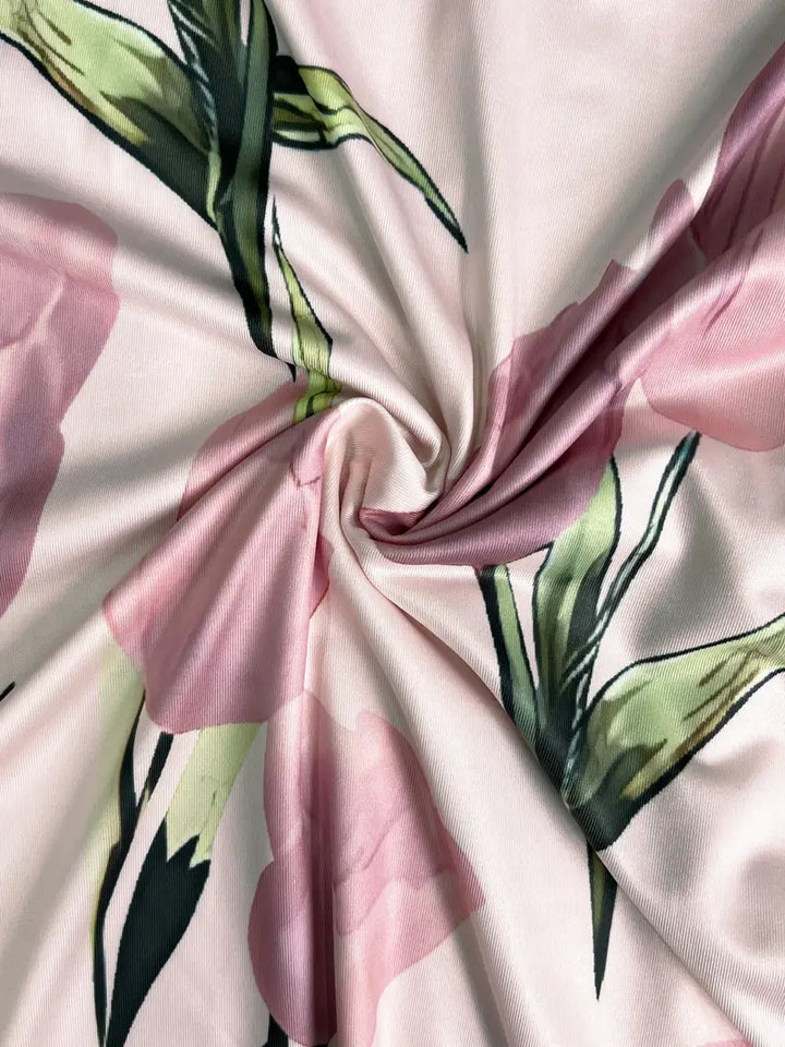 Dame Maxi Kjole med Jakke Sett | Rosa Blomster