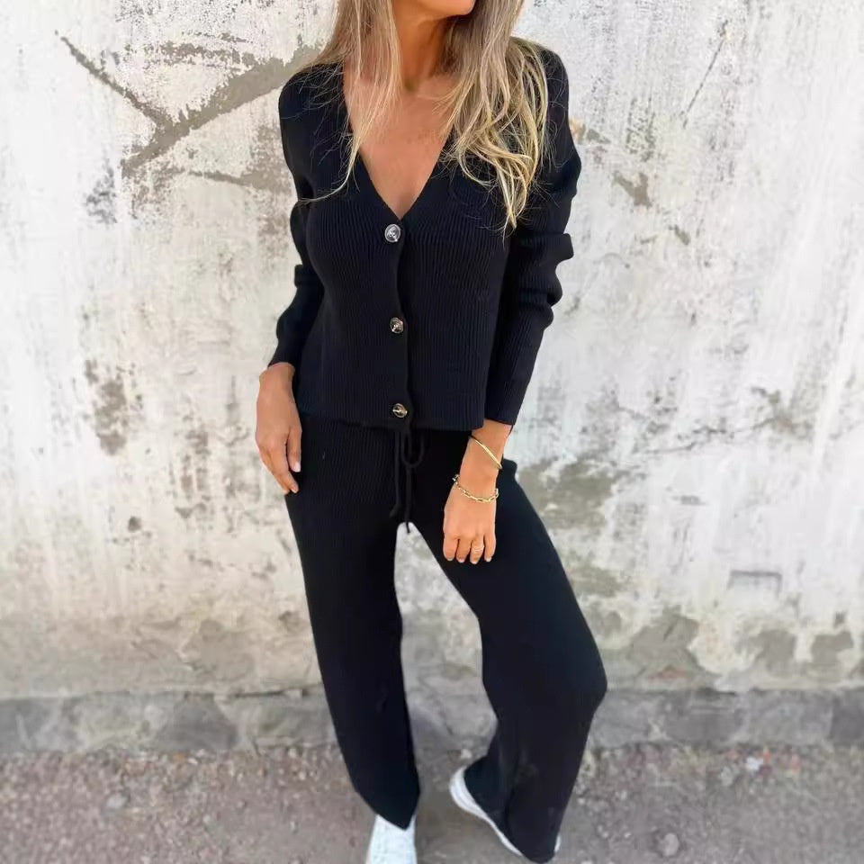Dame To-delt Sett | Cardigan og Bukser