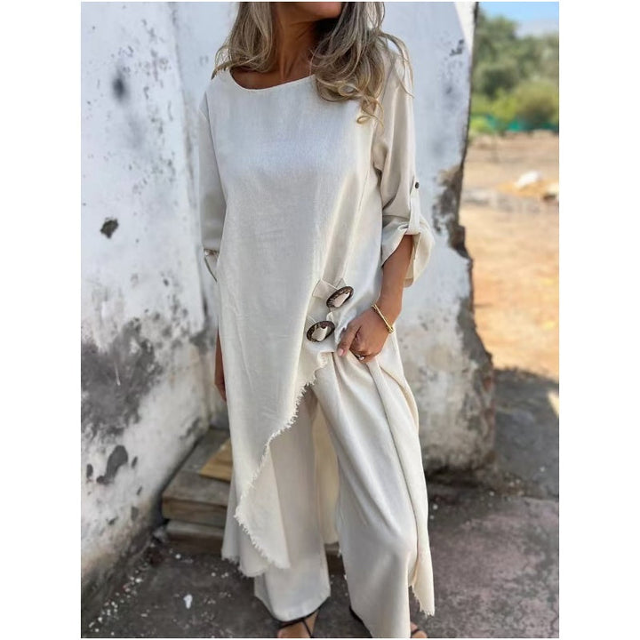 Dame Matchende Sett | Asymmetrisk Topp Vide Ben
