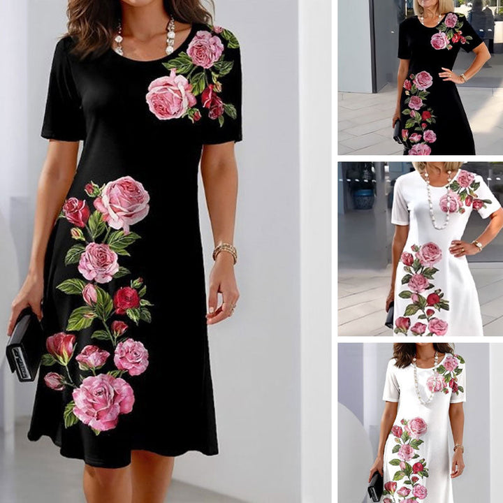 Kjole for kvinner | Blomster Rund Hals