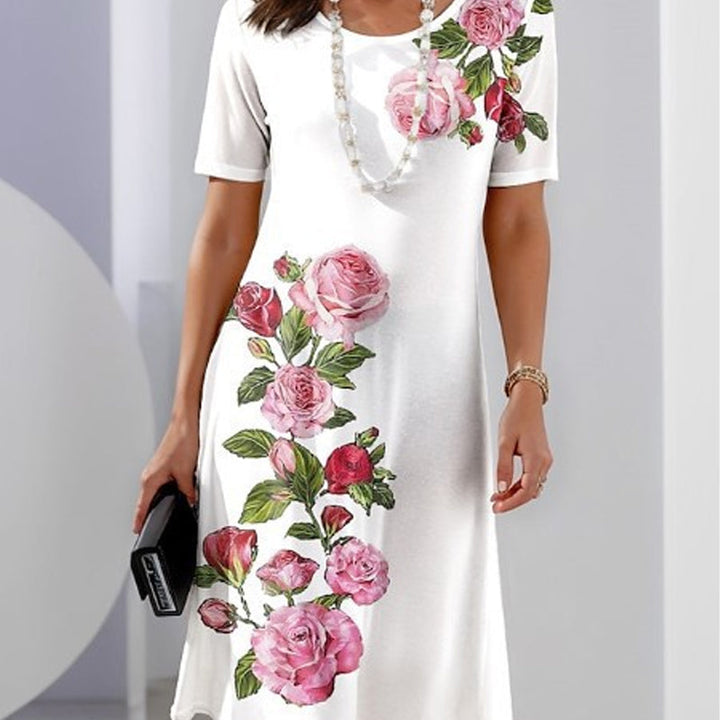 Kjole for kvinner | Blomster Rund Hals