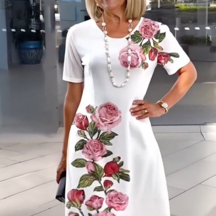 Kjole for kvinner | Blomster Rund Hals