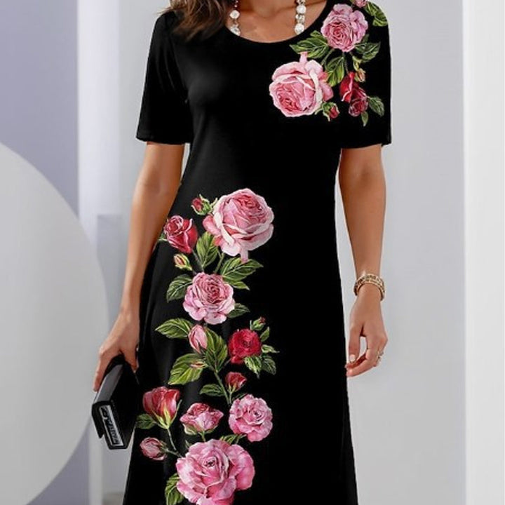 Kjole for kvinner | Blomster Rund Hals