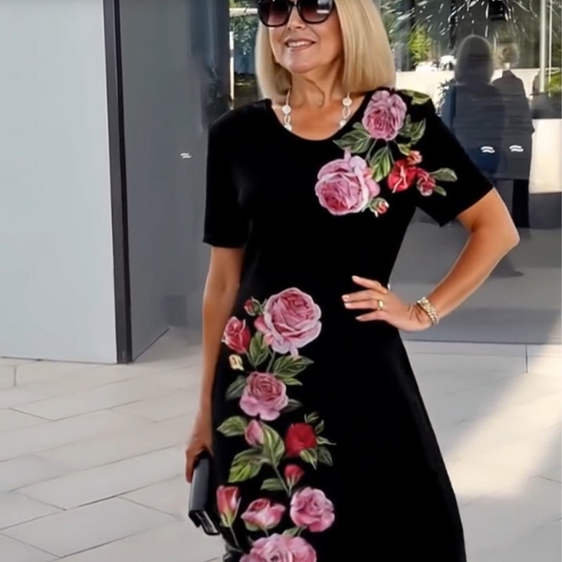 Kjole for kvinner | Blomster Rund Hals