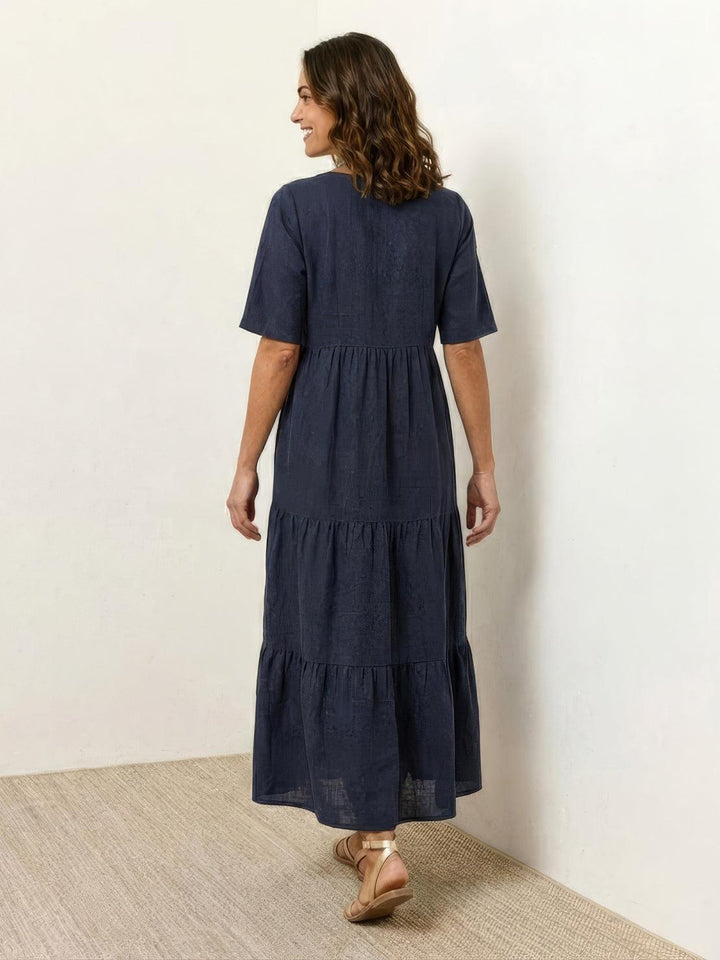 Kvinne Boho Maxi Kjole | V-hals Lagdelt