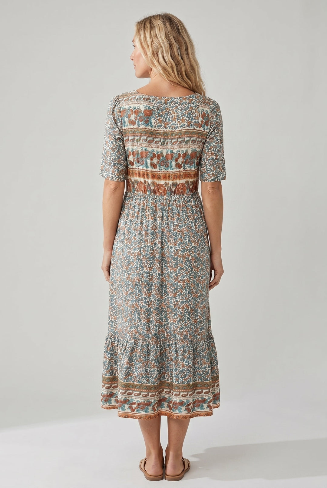 Kjole for kvinner | Boho Trykk Midi