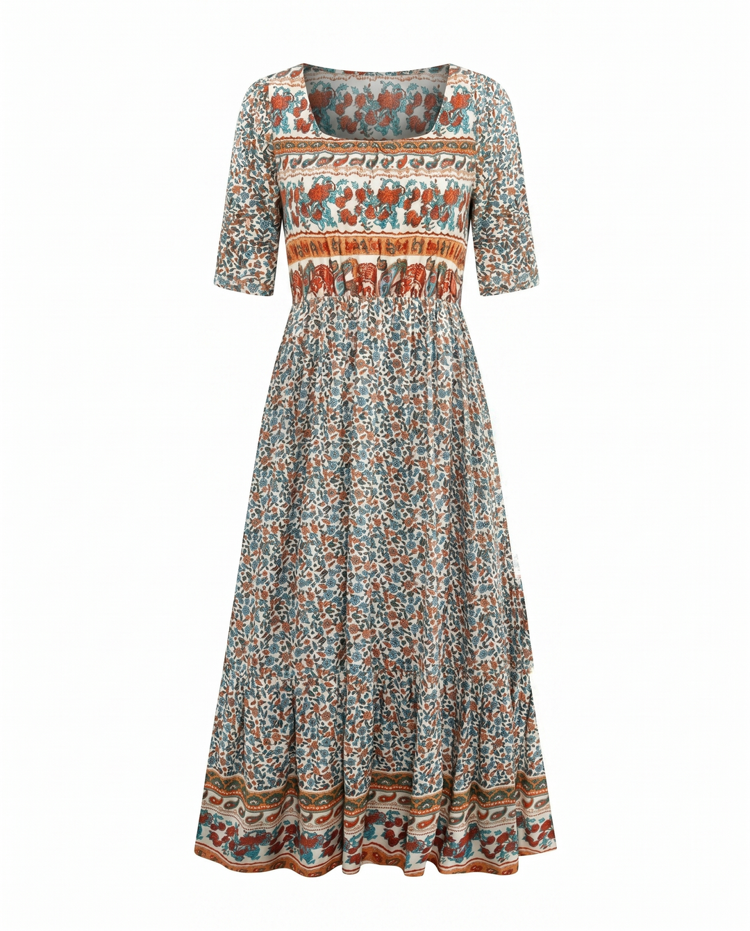 Kjole for kvinner | Boho Trykk Midi