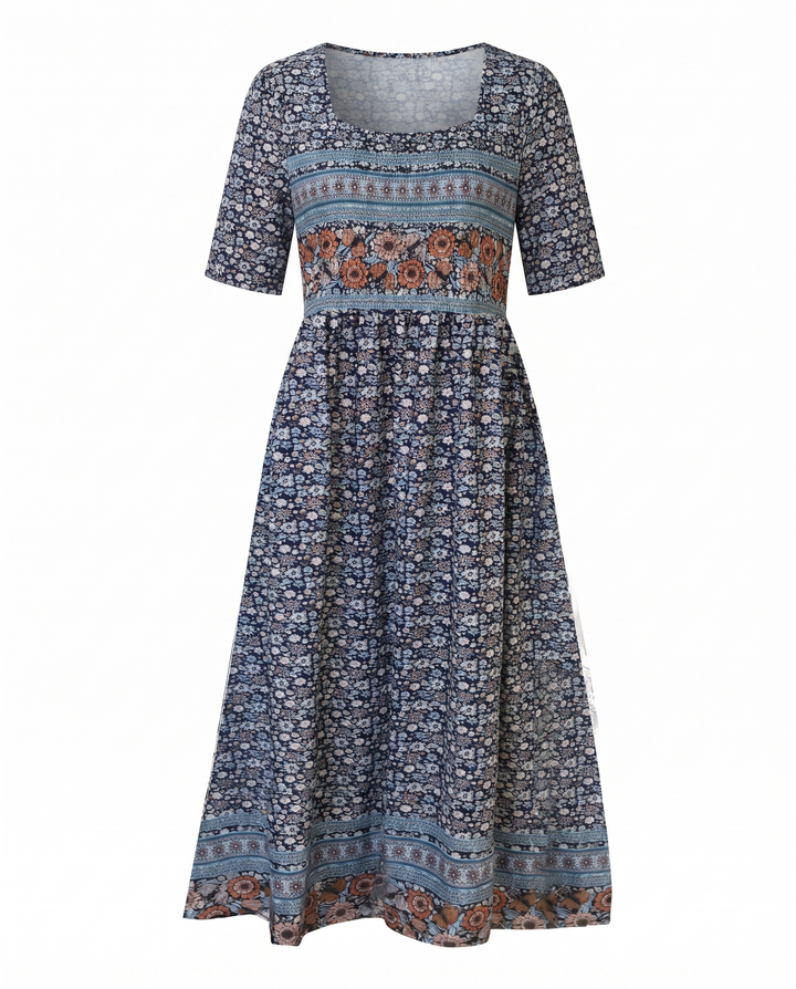Kjole for kvinner | Boho Trykk Midi