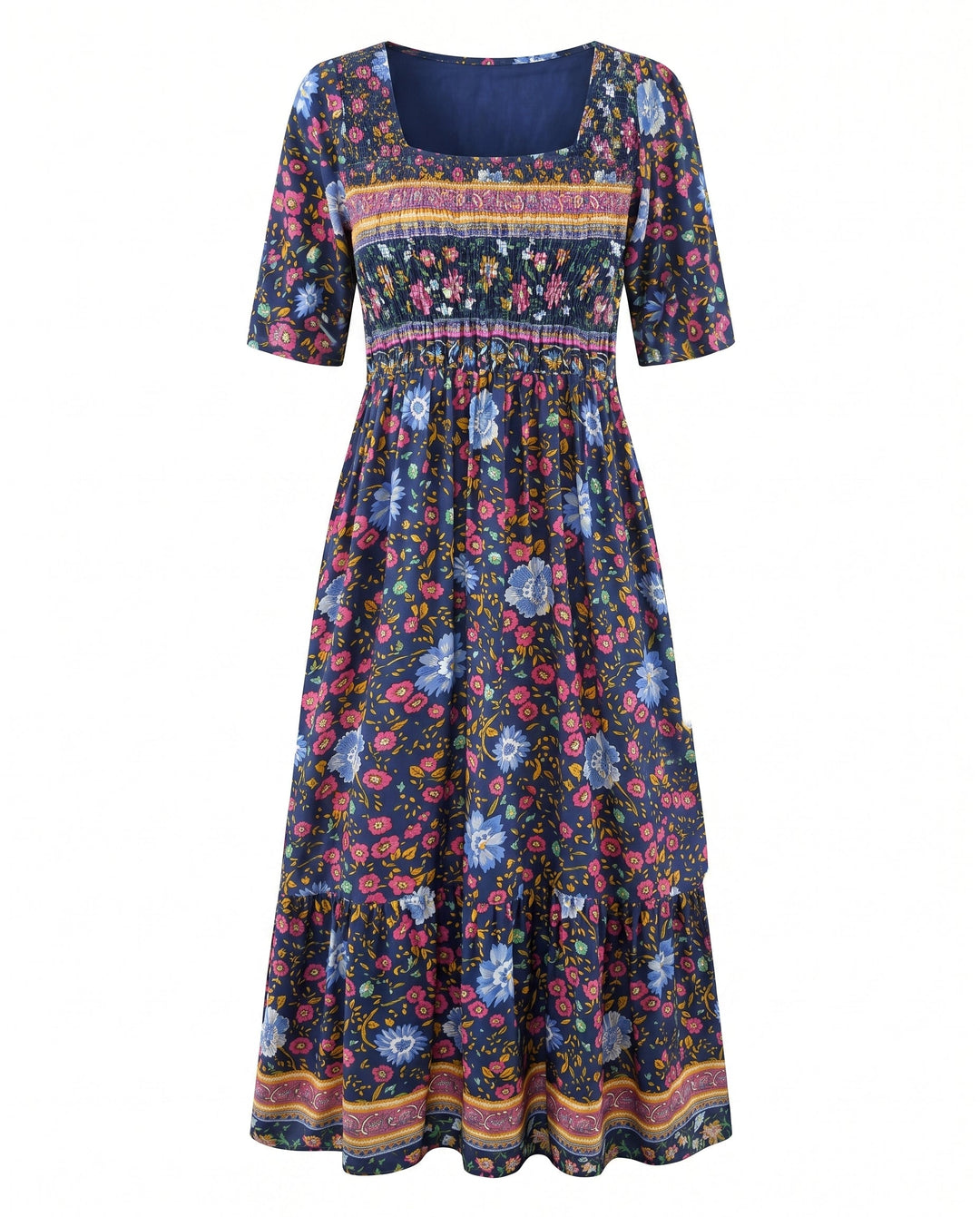 Kjole for kvinner | Boho Trykk Midi