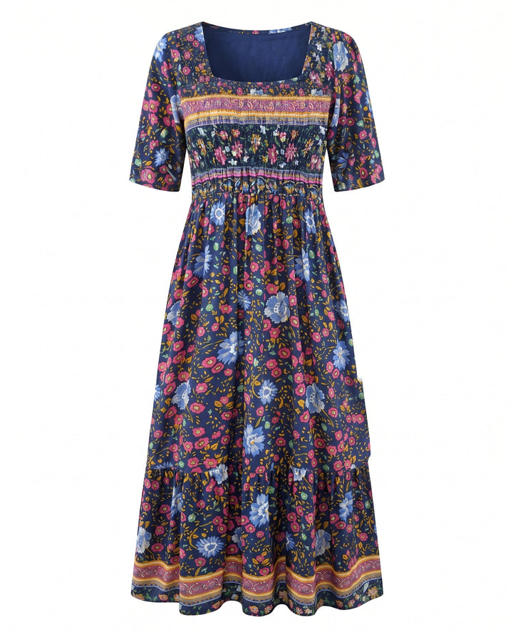 Kjole for kvinner | Boho Trykk Midi