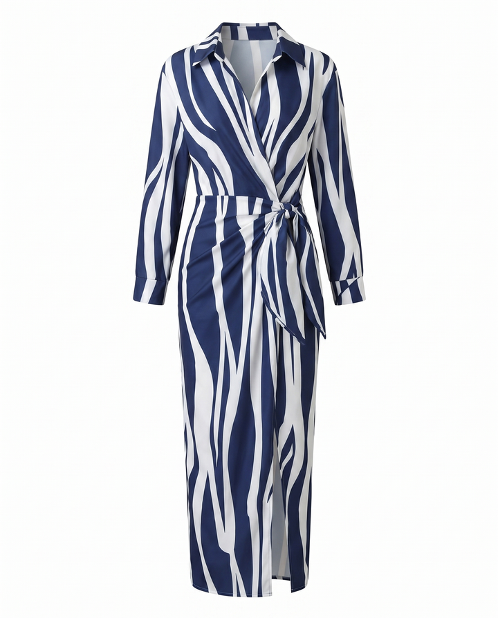 Kjole for kvinner | Bladtrykk Maxi Wrap V-hals