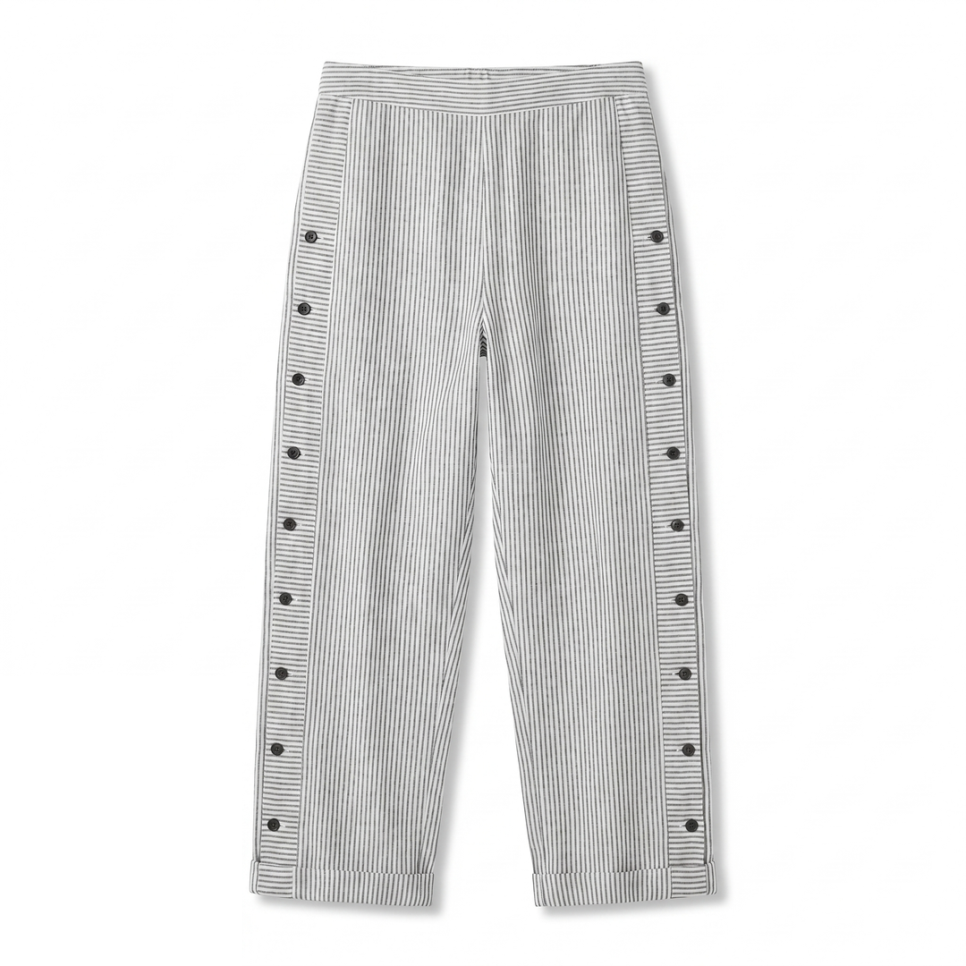 Damebukser | Stripete Panel med Knapper