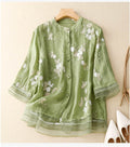 Damebluse | Broderte Detaljer